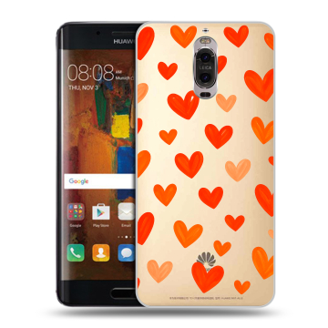 Пластиковый чехол на Huawei Mate 9 Pro с принтом Сердечки