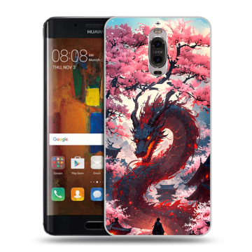 Пластиковый чехол на Huawei Mate 9 Pro с принтом Дракон Японский Пластиковый чехол на Huawei Mate 9 Pro с принтом Дракон Японский
