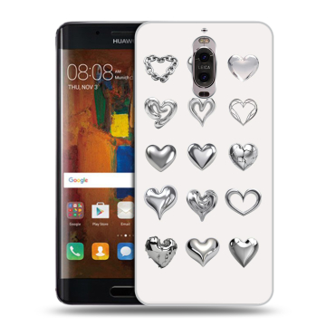 Пластиковый чехол на Huawei Mate 9 Pro с принтом Y2K сердечки