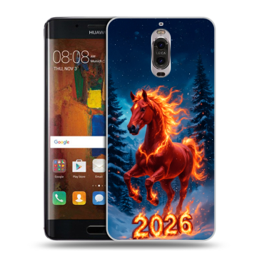 Пластиковый чехол на Huawei Mate 9 Pro с принтом Новый год коня Пластиковый чехол на Huawei Mate 9 Pro с принтом Новый год коня