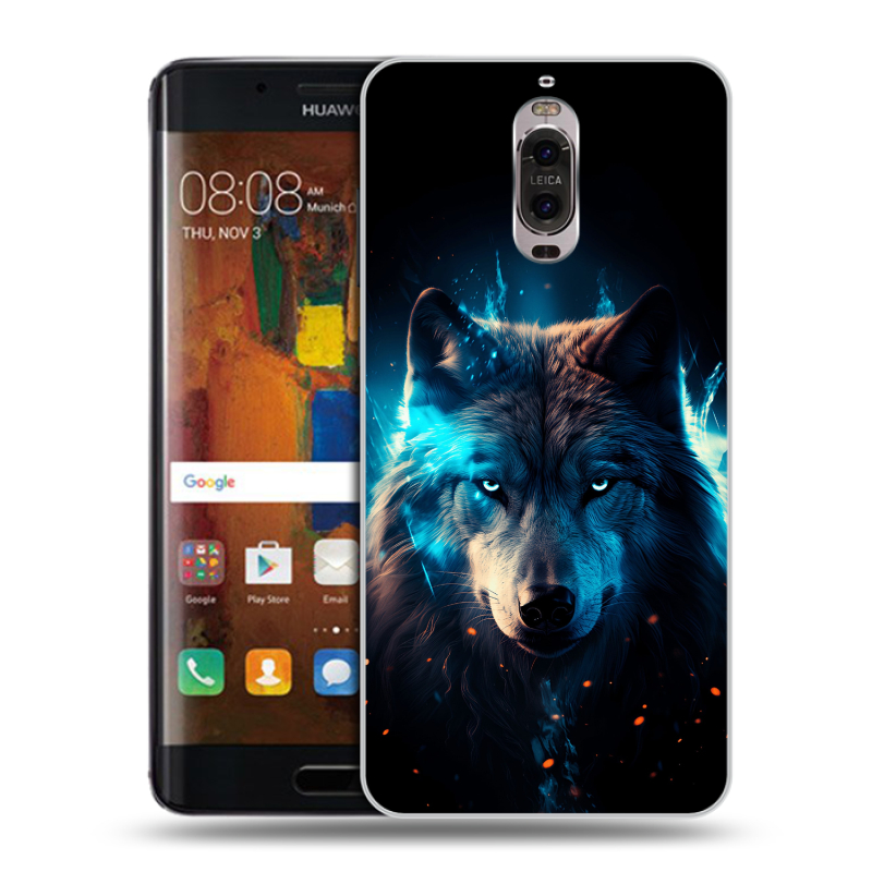 Пластиковый чехол на Huawei Mate 9 Pro с принтом Волк ночной Пластиковый чехол на Huawei Mate 9 Pro с принтом Волк ночной