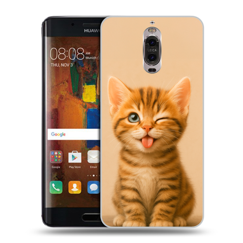 Пластиковый чехол на Huawei Mate 9 Pro с принтом котенок Пластиковый чехол на Huawei Mate 9 Pro с принтом котенок
