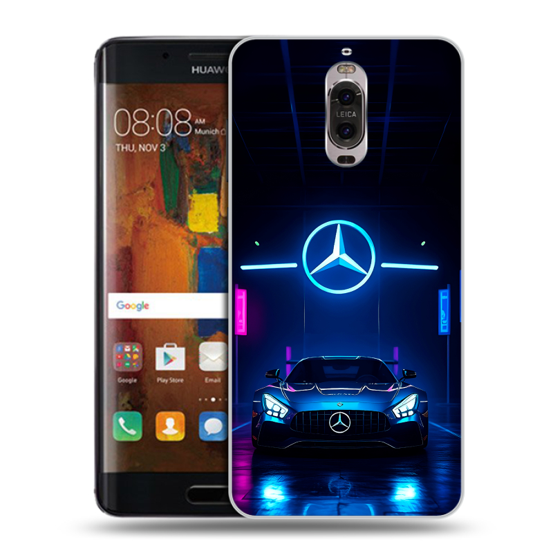 Пластиковый чехол на Huawei Mate 9 Pro с принтом Mercedes Мерседес Пластиковый чехол на Huawei Mate 9 Pro с принтом Mercedes Мерседес