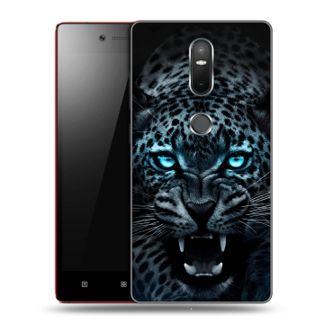 Силиконовый чехол на Lenovo Phab 2 Plus с принтом Темный леопард Силиконовый чехол на Lenovo Phab 2 Plus с принтом Темный леопард