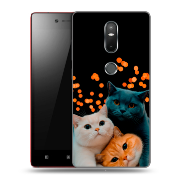 Силиконовый чехол на Lenovo Phab 2 Plus с принтом Кошки Силиконовый чехол на Lenovo Phab 2 Plus с принтом Кошки