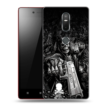 Силиконовый чехол на Lenovo Phab 2 Plus с принтом Скелет Силиконовый чехол на Lenovo Phab 2 Plus с принтом Скелет