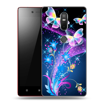 Силиконовый чехол на Lenovo Phab 2 Plus с принтом Бабочки Силиконовый чехол на Lenovo Phab 2 Plus с принтом Бабочки
