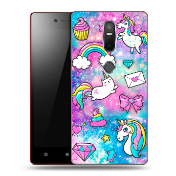 Силиконовый чехол на Lenovo Phab 2 Plus с принтом Единороги