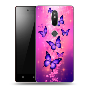 Силиконовый чехол на Lenovo Phab 2 Plus с принтом Бабочки Силиконовый чехол на Lenovo Phab 2 Plus с принтом Бабочки