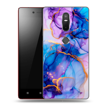Силиконовый чехол на Lenovo Phab 2 Plus с принтом синий мрамор Силиконовый чехол на Lenovo Phab 2 Plus с принтом синий мрамор