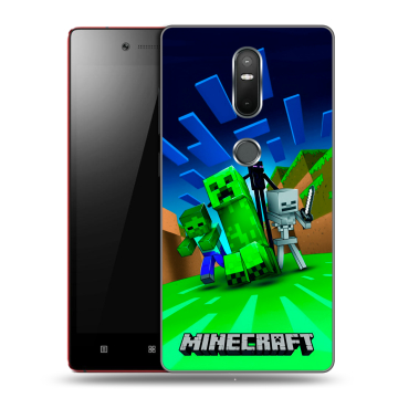 Силиконовый чехол на Lenovo Phab 2 Plus с принтом Майнкрафт