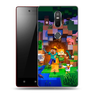 Силиконовый чехол на Lenovo Phab 2 Plus с принтом Майнкрафт Minecraft