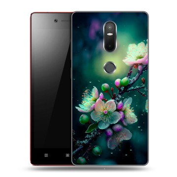Силиконовый чехол на Lenovo Phab 2 Plus с принтом Цветы и мрамор