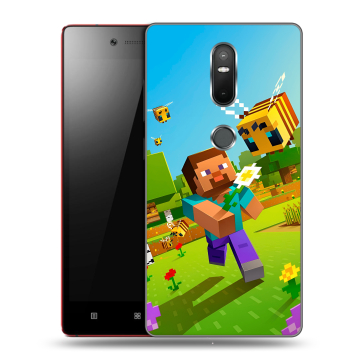 Силиконовый чехол на Lenovo Phab 2 Plus с принтом Майнкрафт Minecraft
