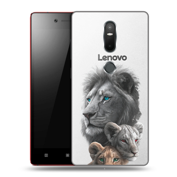 Силиконовый чехол на Lenovo Phab 2 Plus с принтом Львы