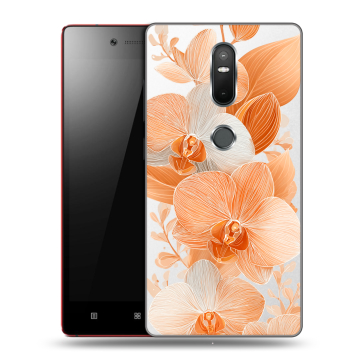 Силиконовый чехол на Lenovo Phab 2 Plus с принтом Бежевые цветы