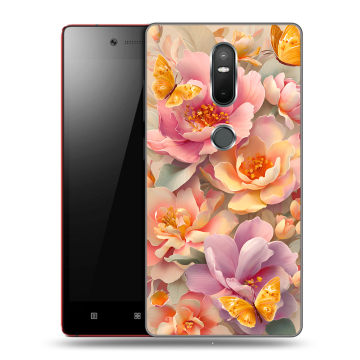 Силиконовый чехол на Lenovo Phab 2 Plus с принтом Цветы и бабочки