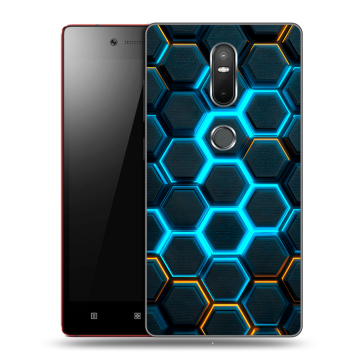 Силиконовый чехол на Lenovo Phab 2 Plus с принтом Неоновые соты