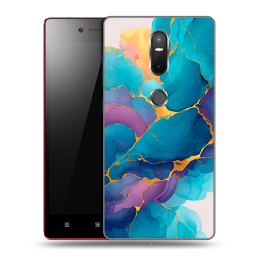 Силиконовый чехол на Lenovo Phab 2 Plus с принтом Мрамор блестки Силиконовый чехол на Lenovo Phab 2 Plus с принтом Мрамор блестки