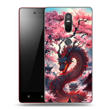 Силиконовый чехол на Lenovo Phab 2 Plus с принтом Дракон Японский Силиконовый чехол на Lenovo Phab 2 Plus с принтом Дракон Японский