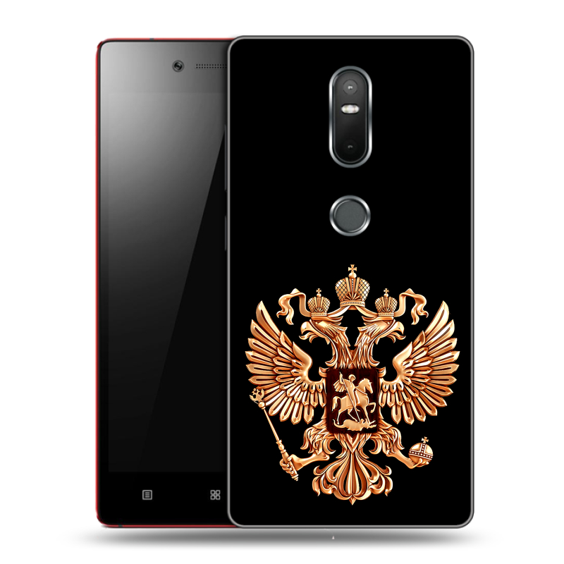 Силиконовый чехол на Lenovo Phab 2 Plus с принтом Герб России золотой Силиконовый чехол на Lenovo Phab 2 Plus с принтом Герб России золотой