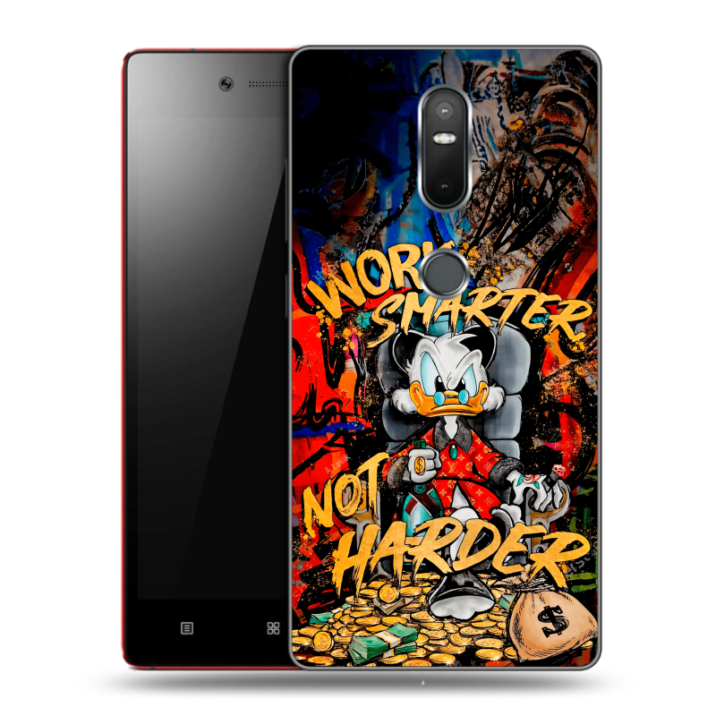 Пластиковый чехол на Lenovo Phab 2 Plus с принтом Дональд Дак Деньги Пластиковый чехол на Lenovo Phab 2 Plus с принтом Дональд Дак Деньги