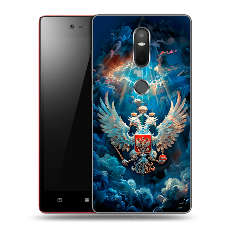 Пластиковый чехол на Lenovo Phab 2 Plus с принтом Герб флаг России Пластиковый чехол на Lenovo Phab 2 Plus с принтом Герб флаг России