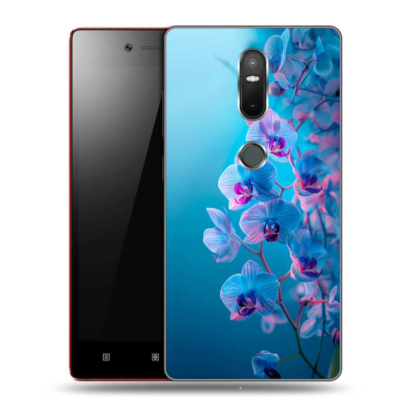 Пластиковый чехол на Lenovo Phab 2 Plus с принтом голубые орхидеи Пластиковый чехол на Lenovo Phab 2 Plus с принтом голубые орхидеи