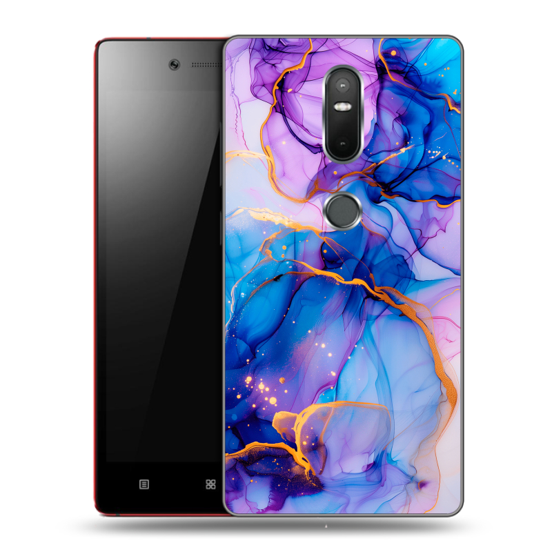 Пластиковый чехол на Lenovo Phab 2 Plus с принтом синий мрамор Пластиковый чехол на Lenovo Phab 2 Plus с принтом синий мрамор