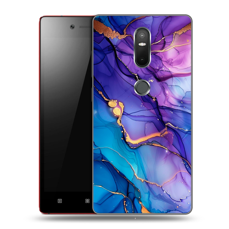 Силиконовый чехол на Lenovo Phab 2 Plus с принтом синий мрамор Силиконовый чехол на Lenovo Phab 2 Plus с принтом синий мрамор