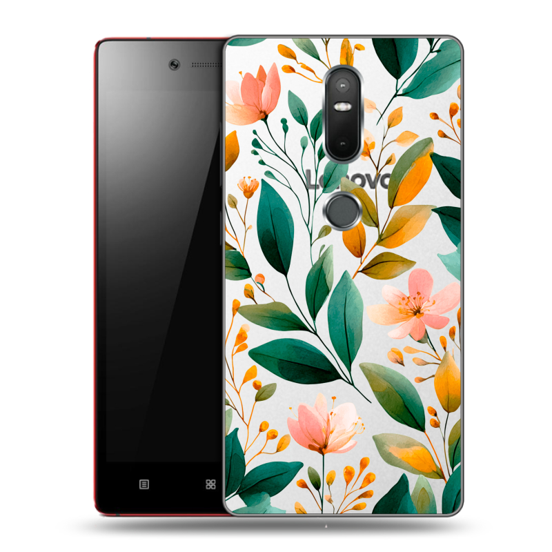 Пластиковый чехол на Lenovo Phab 2 Plus с принтом Цветы паттерн Пластиковый чехол на Lenovo Phab 2 Plus с принтом Цветы паттерн