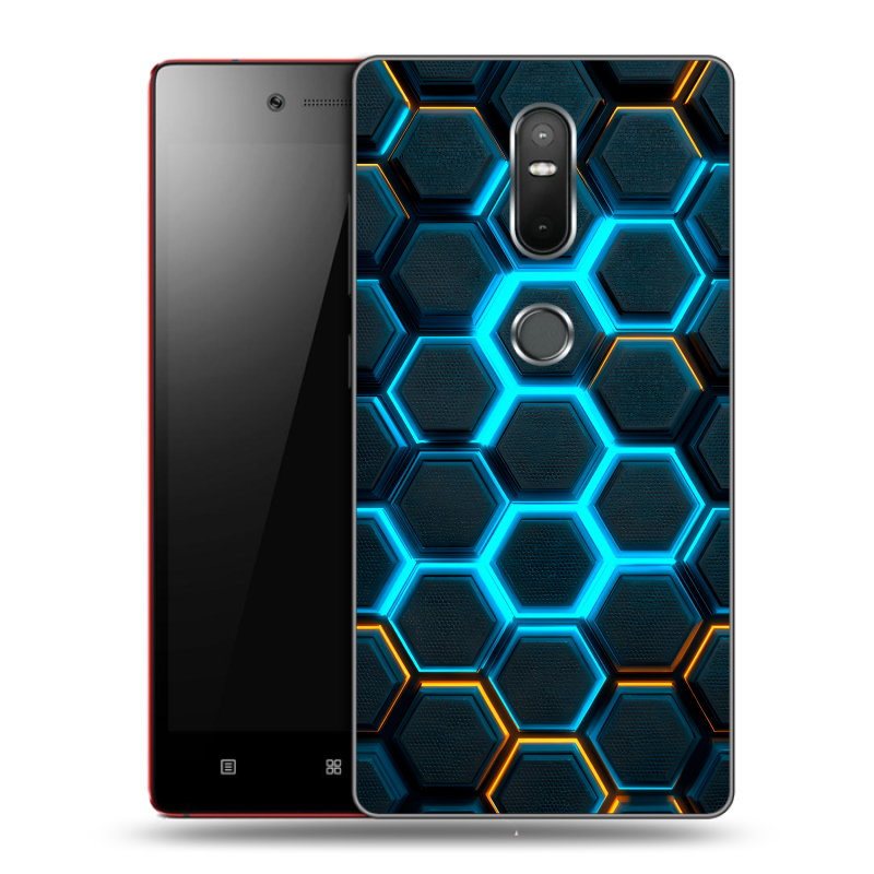 Пластиковый чехол на Lenovo Phab 2 Plus с принтом Неоновые соты Пластиковый чехол на Lenovo Phab 2 Plus с принтом Неоновые соты