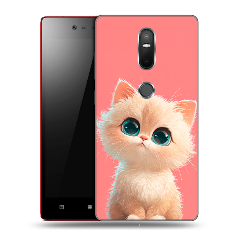 Силиконовый чехол на Lenovo Phab 2 Plus с принтом Розовый котенок Силиконовый чехол на Lenovo Phab 2 Plus с принтом Розовый котенок