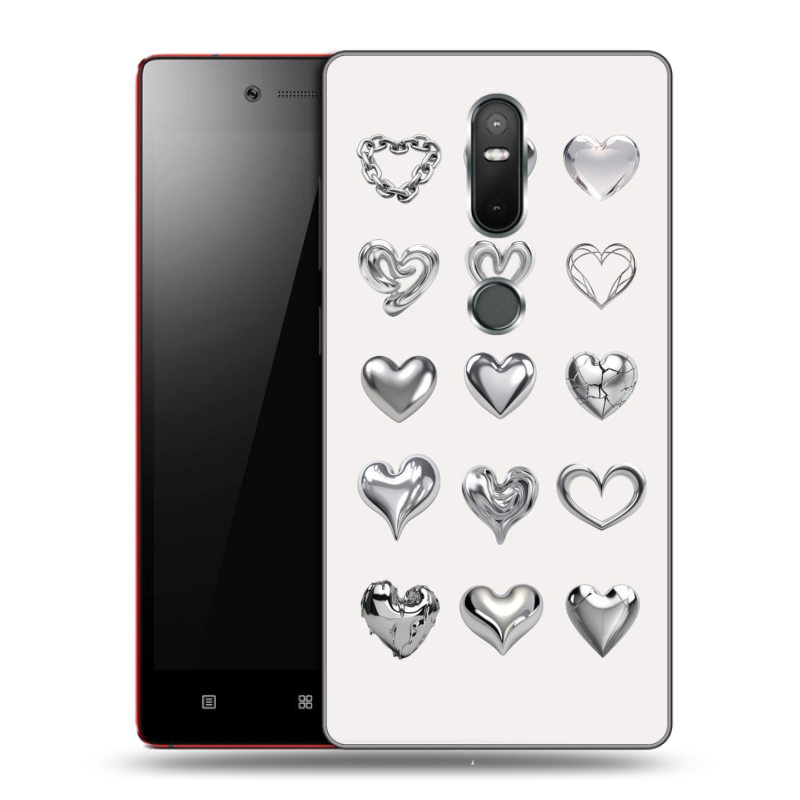Силиконовый чехол на Lenovo Phab 2 Plus с принтом Y2K сердечки Силиконовый чехол на Lenovo Phab 2 Plus с принтом Y2K сердечки