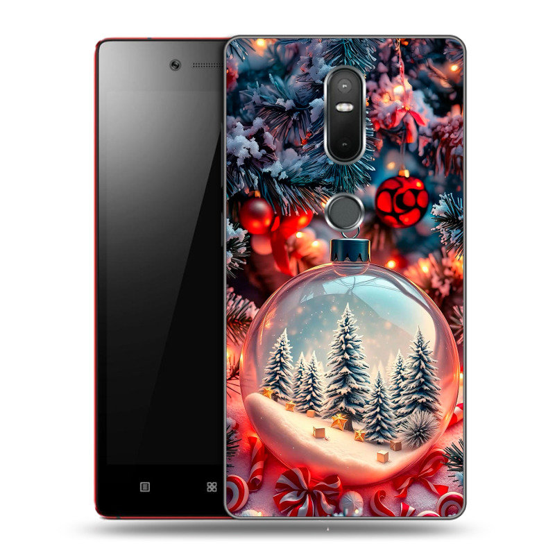Силиконовый чехол на Lenovo Phab 2 Plus с принтом Новый год Силиконовый чехол на Lenovo Phab 2 Plus с принтом Новый год