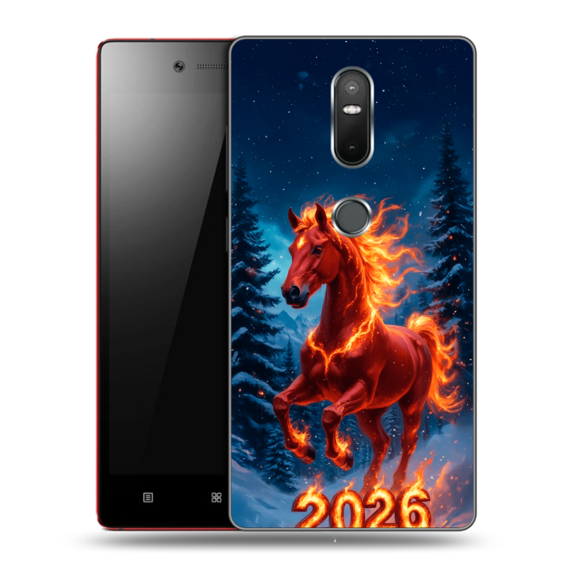 Силиконовый чехол на Lenovo Phab 2 Plus с принтом Новый год коня Силиконовый чехол на Lenovo Phab 2 Plus с принтом Новый год коня