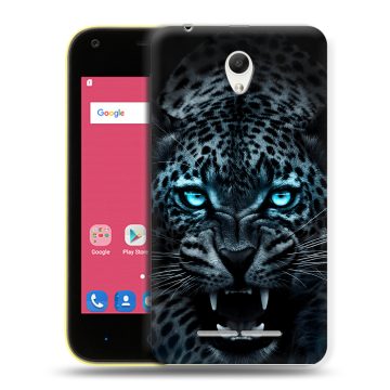 Силиконовый чехол на ZTE Blade L110 с принтом Темный леопард Силиконовый чехол на ZTE Blade L110 с принтом Темный леопард