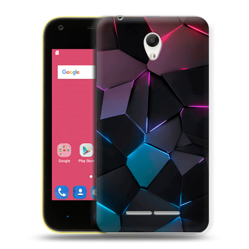 Силиконовый чехол на ZTE Blade L110 с принтом Геометрия неона Силиконовый чехол на ZTE Blade L110 с принтом Геометрия неона