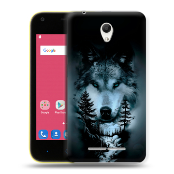 Силиконовый чехол на ZTE Blade L110 с принтом Лесной волк Силиконовый чехол на ZTE Blade L110 с принтом Лесной волк