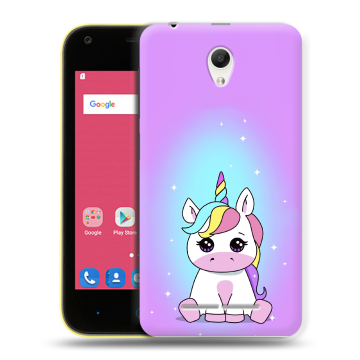 Силиконовый чехол на ZTE Blade L110 с принтом Единорог Силиконовый чехол на ZTE Blade L110 с принтом Единорог