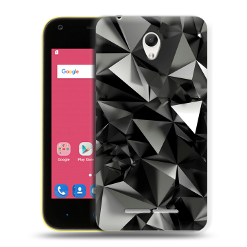 Силиконовый чехол на ZTE Blade L110 с принтом Черные кристаллы Силиконовый чехол на ZTE Blade L110 с принтом Черные кристаллы