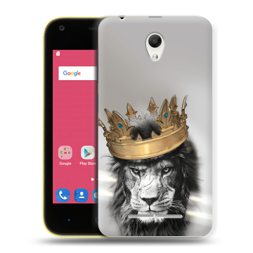 Силиконовый чехол на ZTE Blade L110 с принтом Лев с короной Силиконовый чехол на ZTE Blade L110 с принтом Лев с короной