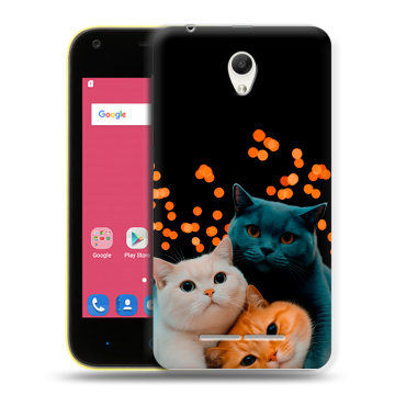 Силиконовый чехол на ZTE Blade L110 с принтом Кошки Силиконовый чехол на ZTE Blade L110 с принтом Кошки