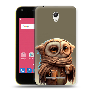 Силиконовый чехол на ZTE Blade L110 с принтом Сова Силиконовый чехол на ZTE Blade L110 с принтом Сова