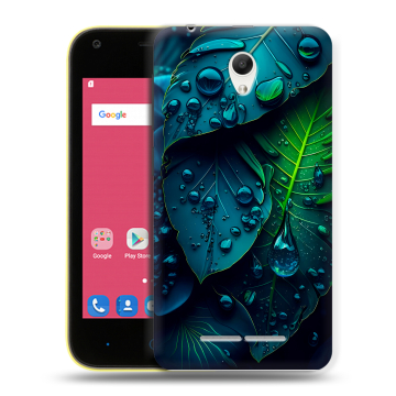 Силиконовый чехол на ZTE Blade L110 с принтом Листья