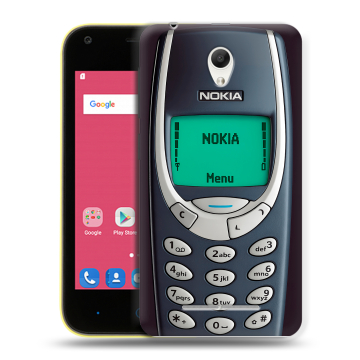 Силиконовый чехол на ZTE Blade L110 с принтом Старый телефон