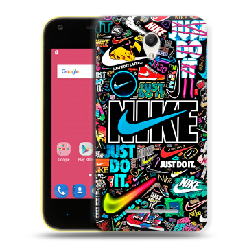Силиконовый чехол на ZTE Blade L110 с принтом найк nike черный