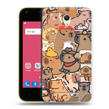 Силиконовый чехол на ZTE Blade L110 с принтом капибара Силиконовый чехол на ZTE Blade L110 с принтом капибара