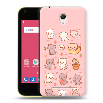 Силиконовый чехол на ZTE Blade L110 с принтом Hello Kitty Хелоу Кити Силиконовый чехол на ZTE Blade L110 с принтом Hello Kitty Хелоу Кити