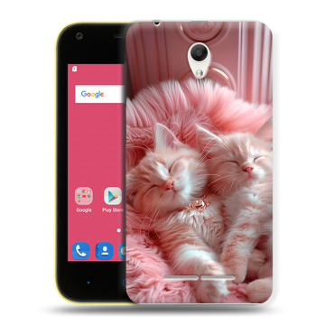 Силиконовый чехол на ZTE Blade L110 с принтом котята котики